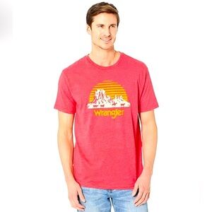Wrangler NEW Men's Sunset Red Tee, Short Sleeve T-Shirt, Men’s Sz M